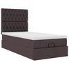 vidaXL Lit ottoman avec matelas marron fonc&eacute; 90x200 cm tissu