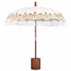 vidaXL Parasol balinais avec base Cr&egrave;me et marron &Oslash; 210-220 cm