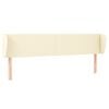 vidaXL T&ecirc;te de lit avec oreilles Cr&egrave;me 183x23x78/88 cm Similicuir