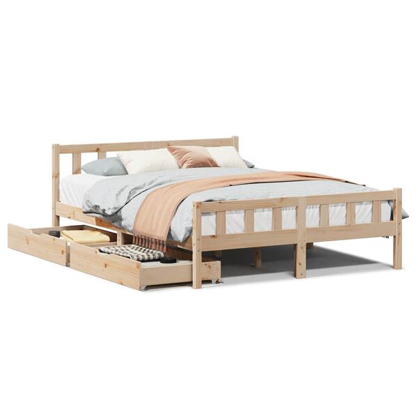 vidaXL Cadre de lit sans matelas 160x200 cm bois massif de pin