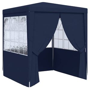 vidaXL Tente de r&eacute;ception avec parois lat&eacute;rales 2,5x2,5 m Bleu 90 g/m&sup2;