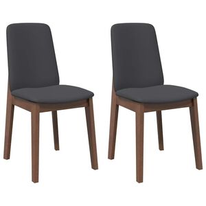 vidaXL Chaises &agrave; manger coussins 2 pcs marron bois massif caoutchouc