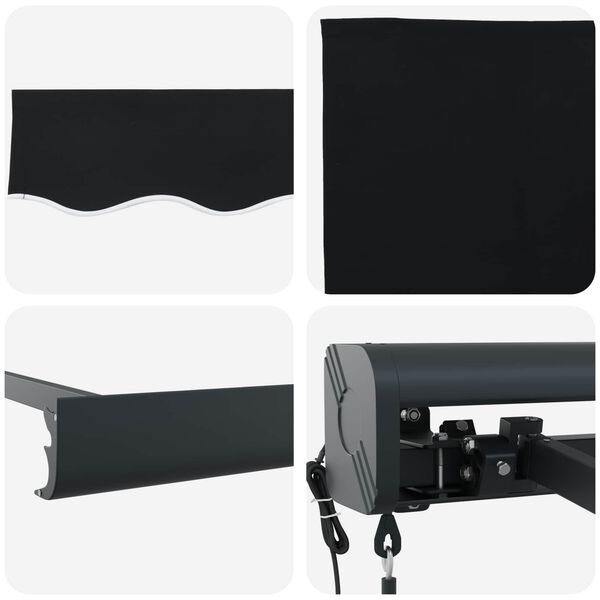 vidaXL Auvent Noir 300 x 250 x 165 cm Polyester et Aluminium