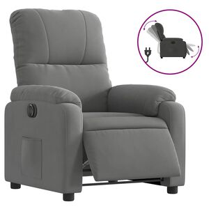 vidaXL Fauteuil inclinable &eacute;lectrique gris fonc&eacute; tissu microfibre