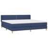 vidaXL Sommier &agrave; lattes de lit avec matelas Bleu 200x200 cm Tissu
