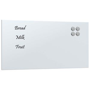 vidaXL Tableau noir magn&eacute;tique mural Blanc 60x30 cm Verre tremp&eacute;