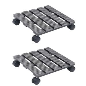vidaXL Chariots &agrave; plantes 2 pcs Gris 30x30x7,5 cm WPC