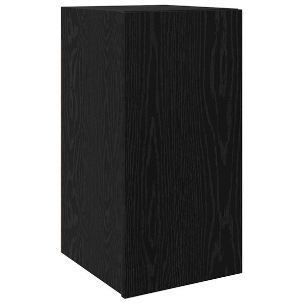 vidaXL Meuble TV mural Ch&ecirc;ne noir 30,5 x 30 x 60 cm Bois d'ing&eacute;nierie