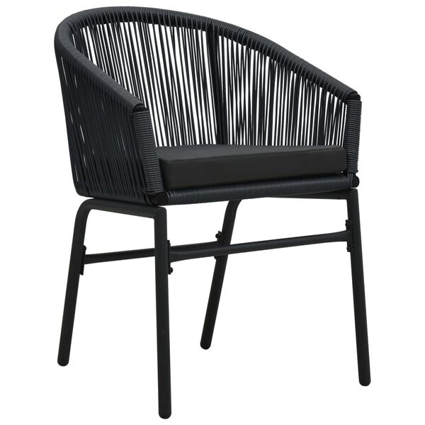 vidaXL Chaises de jardin lot de 2 Noir Rotin PE