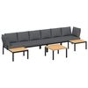 vidaXL Salon de jardin 5 pcs avec coussins noir aluminium