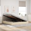 vidaXL Lit de Rangement avec t&ecirc;te de lit Cr&egrave;me 180 x 200 cm tissu