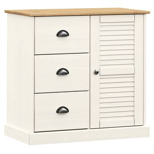 vidaXL Buffet avec tiroirs VIGO 78x40x75 cm blanc bois massif de pin