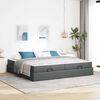 vidaXL Cadre de lit avec matelas avec matelas 2 pcs Gris Fonc&eacute; tissu
