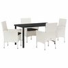 vidaXL Ensemble de salle &agrave; manger pour jardin 5 pcs Blanc polyrotin