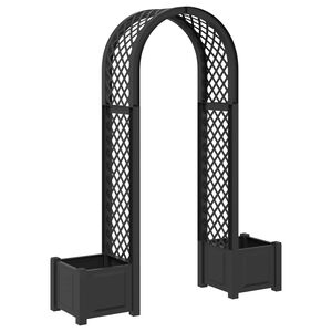 vidaXL Arc &agrave; Roses avec Jardini&egrave;re Anthracite 168,5 x 43 x 207 cm PP