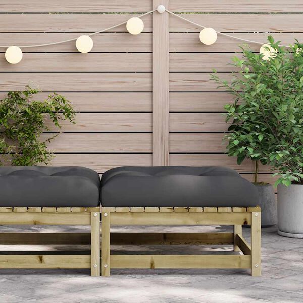 vidaXL Repose-pied de jardin avec coussin bois de pin imprégné