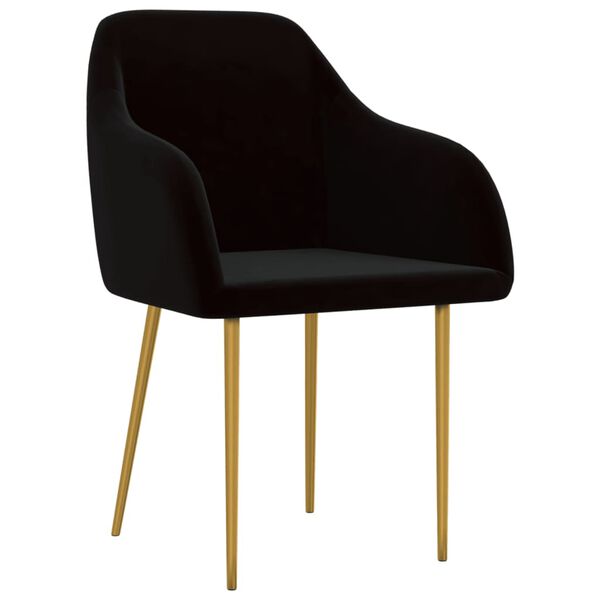 vidaXL Chaises &agrave; manger lot de 2 Noir Velours