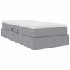 vidaXL Lit avec rangement et matelas Gris clair 90 x 190 cm Polyester