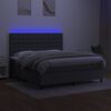 vidaXL Sommier &agrave; lattes de lit et matelas et LED Gris fonc&eacute; 160x200 cm