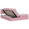 vidaXL Lit de rangement LED avec matelas Rose 180 x 200 cm Velours