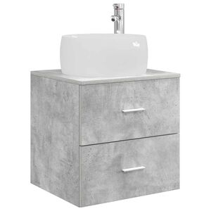vidaXL Vanit&eacute; de lavabo mural Gris b&eacute;ton 49,5 x 44,5 x 66 cm