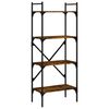 vidaXL Biblioth&egrave;que &agrave; 4 niveaux ch&ecirc;ne fum&eacute; 56x31,5x138,5 cm