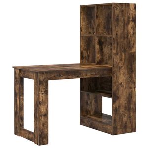vidaXL Bureau Ch&ecirc;ne fum&eacute; 122 x 67 x 145 cm Bois d'ing&eacute;nierie