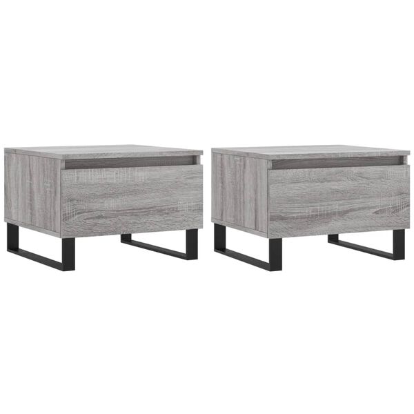 vidaXL Tables basses 2 pcs sonoma gris 50x46x35 cm bois d'ing&eacute;nierie