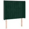 vidaXL T&ecirc;te de lit avec oreilles Vert fonc&eacute; 83x16x118/128 cm Velours