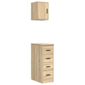 vidaXL Armoires de garage 2 pcs ch&ecirc;ne sonoma bois d'ing&eacute;nierie