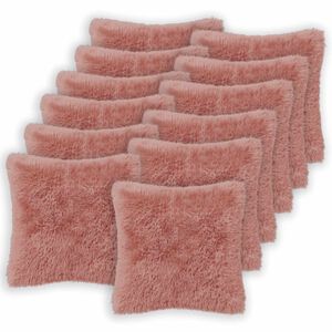 vidaXL Housse de coussin 12 pc HEERLEN Rose 40 x 40 cm Fleece PV