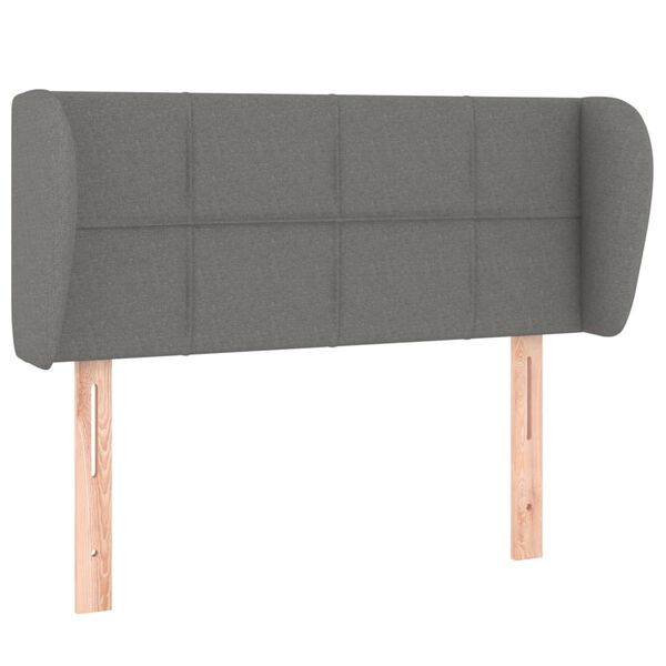 vidaXL T&ecirc;te de lit avec oreilles Gris fonc&eacute; 83x23x78/88 cm Tissu