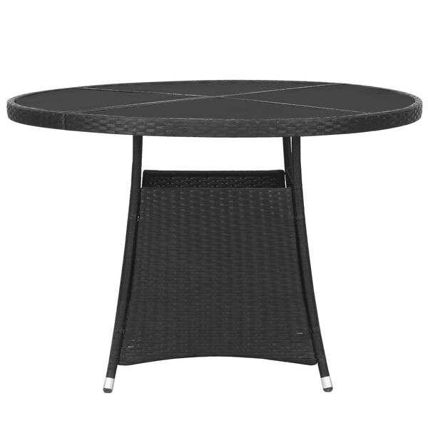 vidaXL Ensemble &agrave; manger de jardin 5 pcs R&eacute;sine tress&eacute;e Noir