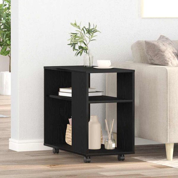 vidaXL Table d'appoint en chêne noir 70 x 35 x 60 cm Bois d'ingénierie
