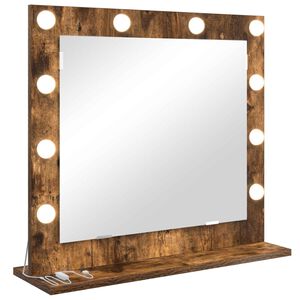 vidaXL Miroir de vanit&eacute; Ch&ecirc;ne fum&eacute; 60 x 55 x 18 cm Rectangulaire