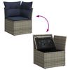 vidaXL Salon de jardin 6 pcs avec coussins gris r&eacute;sine tress&eacute;e