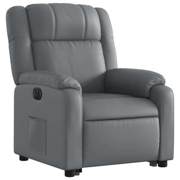 vidaXL Fauteuil inclinable électrique gris similicuir