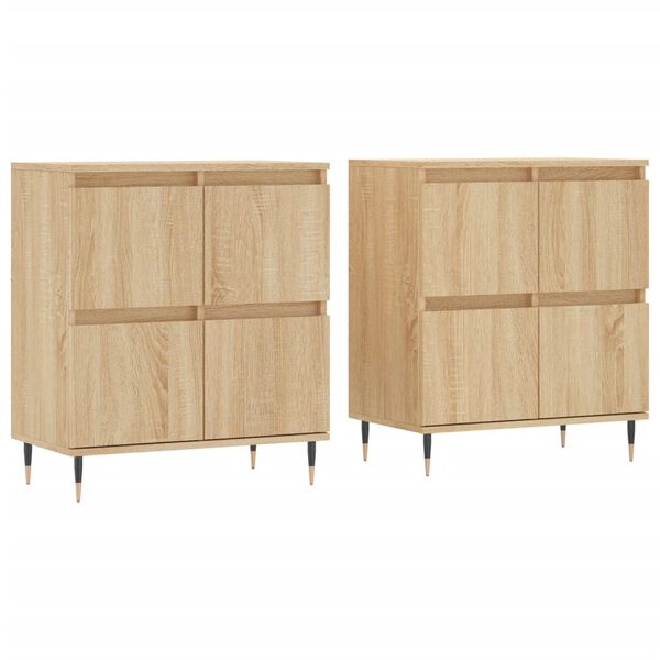 vidaXL Buffets 2 pcs ch&ecirc;ne sonoma bois d'ing&eacute;nierie