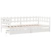 vidaXL Lit de jour et tiroirs sans matelas blanc 80x200 cm bois massif