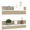 vidaXL &Eacute;tag&egrave;res murales 2pcs Blanc/ch&ecirc;ne sonoma 60x11,5x18 cm