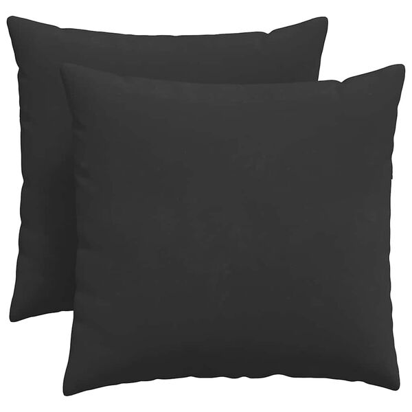 vidaXL Coussins de canap&eacute; 2 pcs Noir 50 x 50 cm tissu