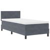 vidaXL Lit &agrave; ressorts avec matelas Gris fonc&eacute; 90 x 190 cm Velours
