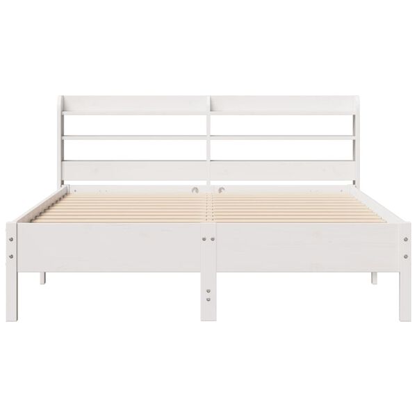 vidaXL Cadre de lit sans matelas blanc 140x200 cm bois de pin massif