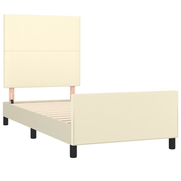 vidaXL Cadre de lit sans matelas cr&egrave;me 90x190 cm similicuir