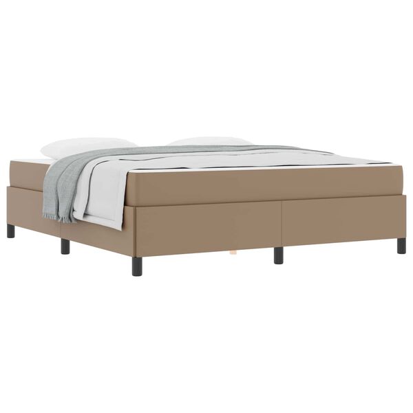 vidaXL Cadre de lit avec matelas Cappuccino 180 x 200 cm tissu