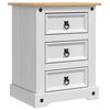 vidaXL Table de chevet Corona Blanc 53 x 39 x 66 cm Pin massif