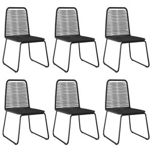 vidaXL Chaises d'ext&eacute;rieur lot de 6 R&eacute;sine tress&eacute;e Noir