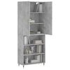 vidaXL Buffet haut Gris b&eacute;ton 69,5x34x180 cm Bois d'ing&eacute;nierie
