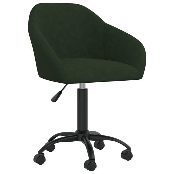 vidaXL Chaises pivotantes &agrave; manger lot de 2 vert fonc&eacute; velours