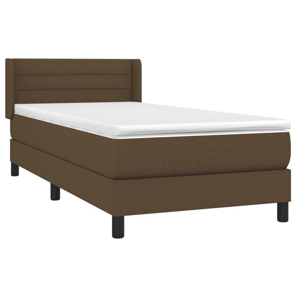 vidaXL Sommier &agrave; lattes de lit avec matelas Marron fonc&eacute; 90x190 cm
